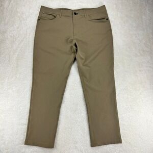 Public Rec Chino Pants Mens 36/30 Brown Stretch Performance Golf Straight Leg